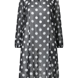Chiffonkjole Long Dress LS w Flair Neckline v:1146720 Chiffonkjole Long Dress LS w Flair Neckline v:1146720