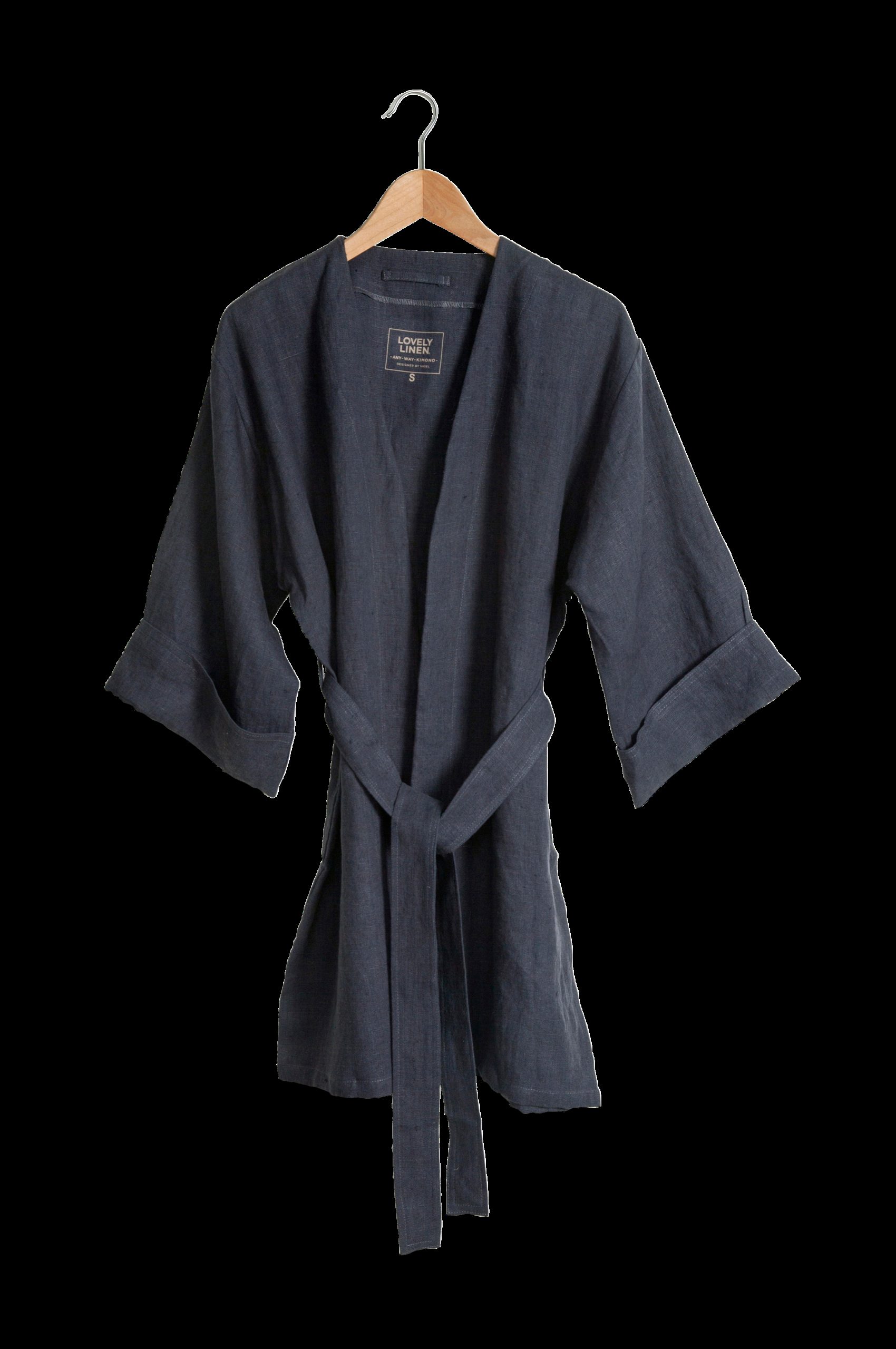 Kimono Lovely Long i vasket lin v:6163030