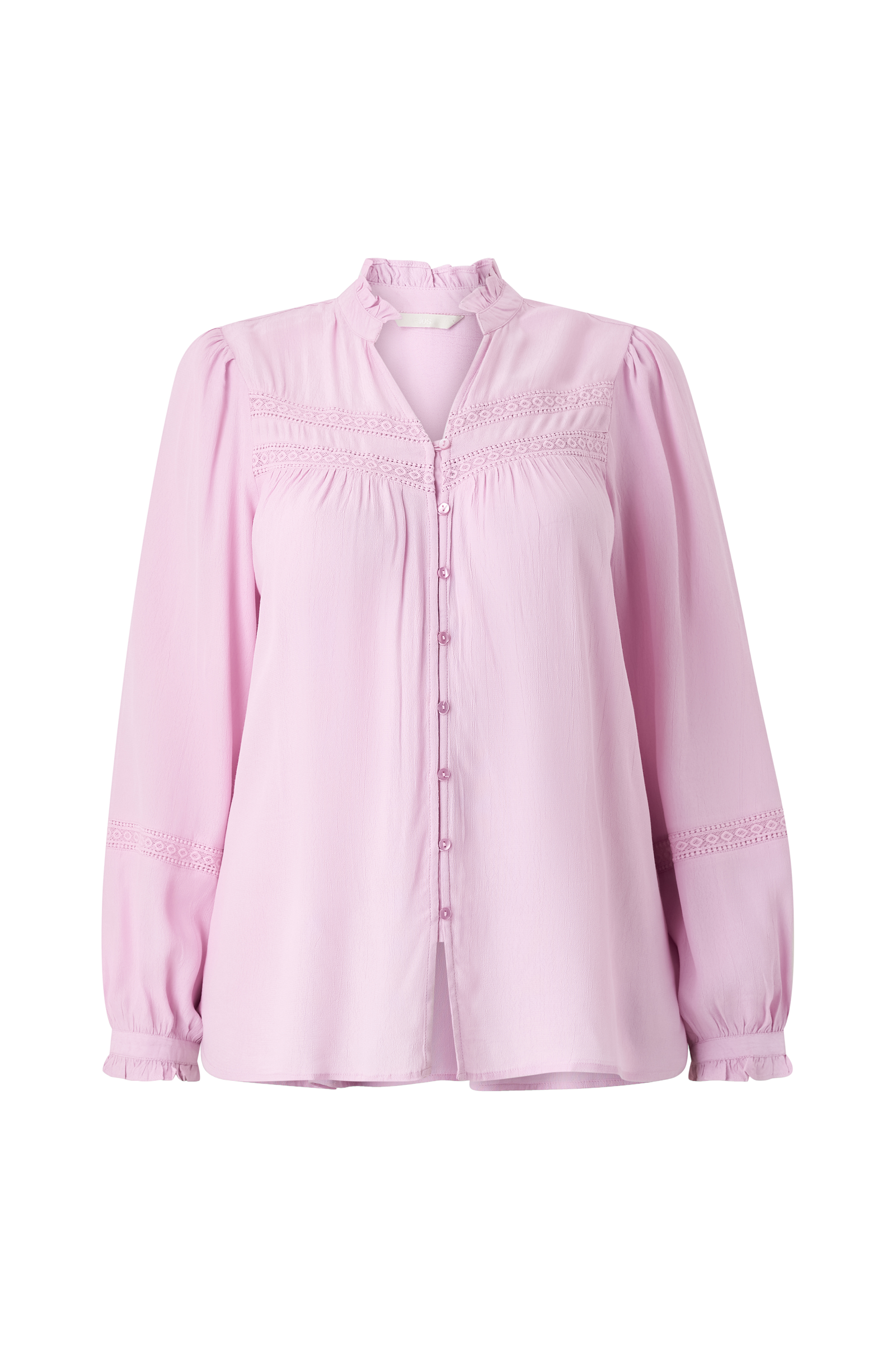 Bluse med blondedetaljer v:1875347
