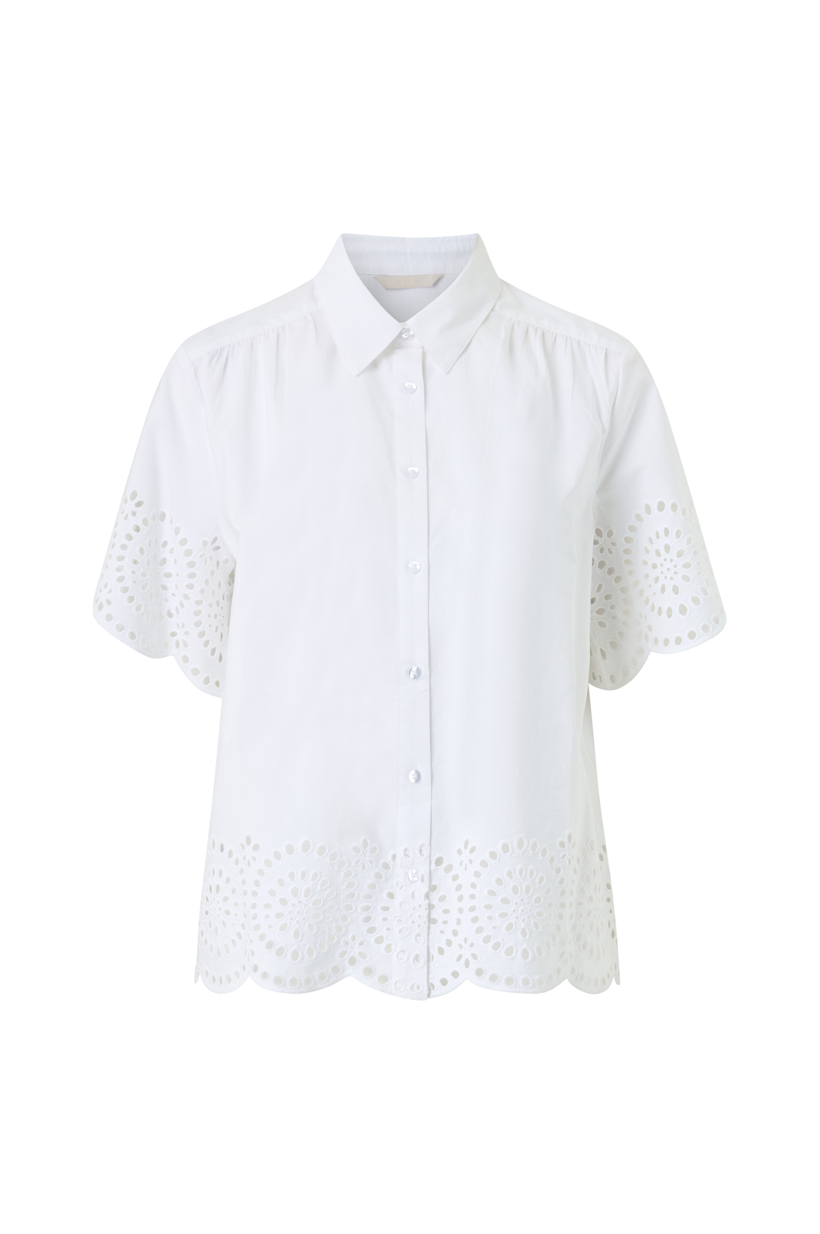 Bluse med brodert hullmønster v:5016682