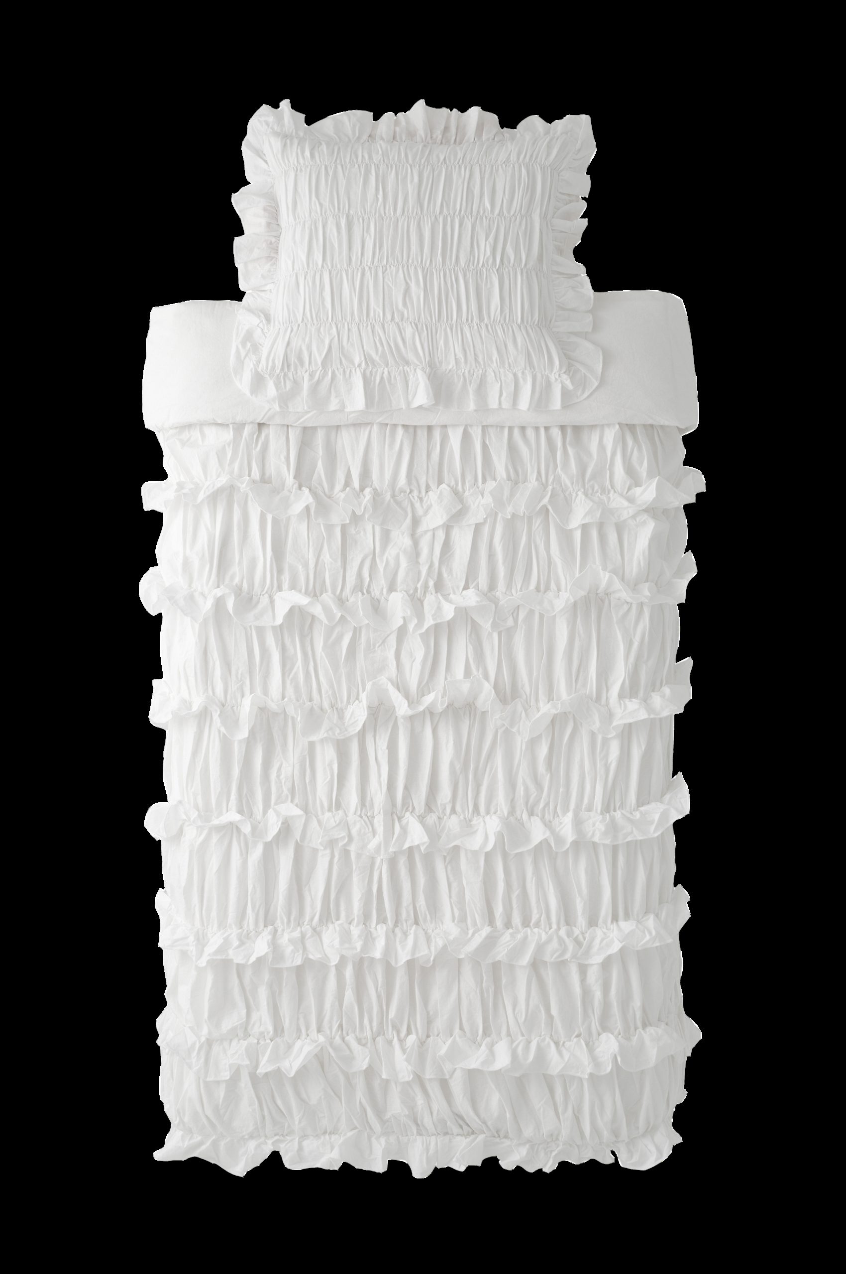 Dynetrekk Juliette Elastic Frill i vasket bomull 2 deler v:552925