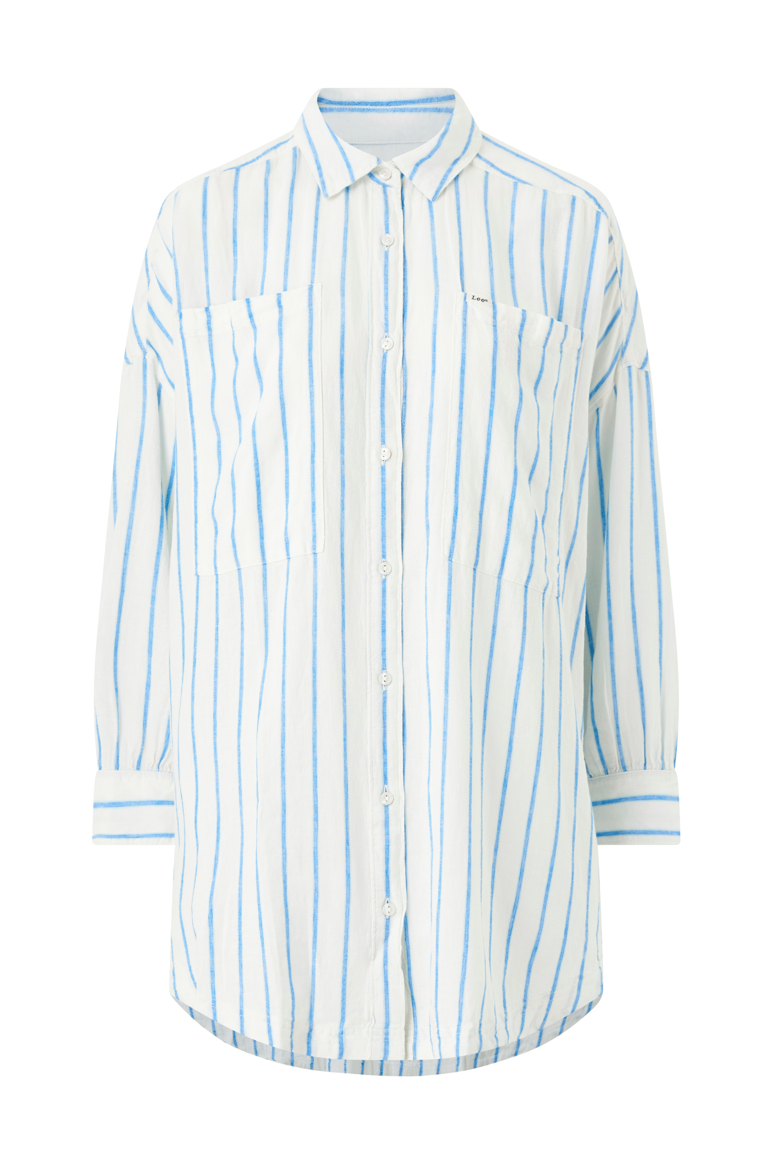 Kjole i lin Relaxed Shirt Dress v:9920779