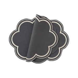 Bordmatte Elly Scallop i resirkulert halvlinne 2 v:7453789