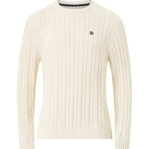 Genser Cotton Cable Knit Crew v:1950943