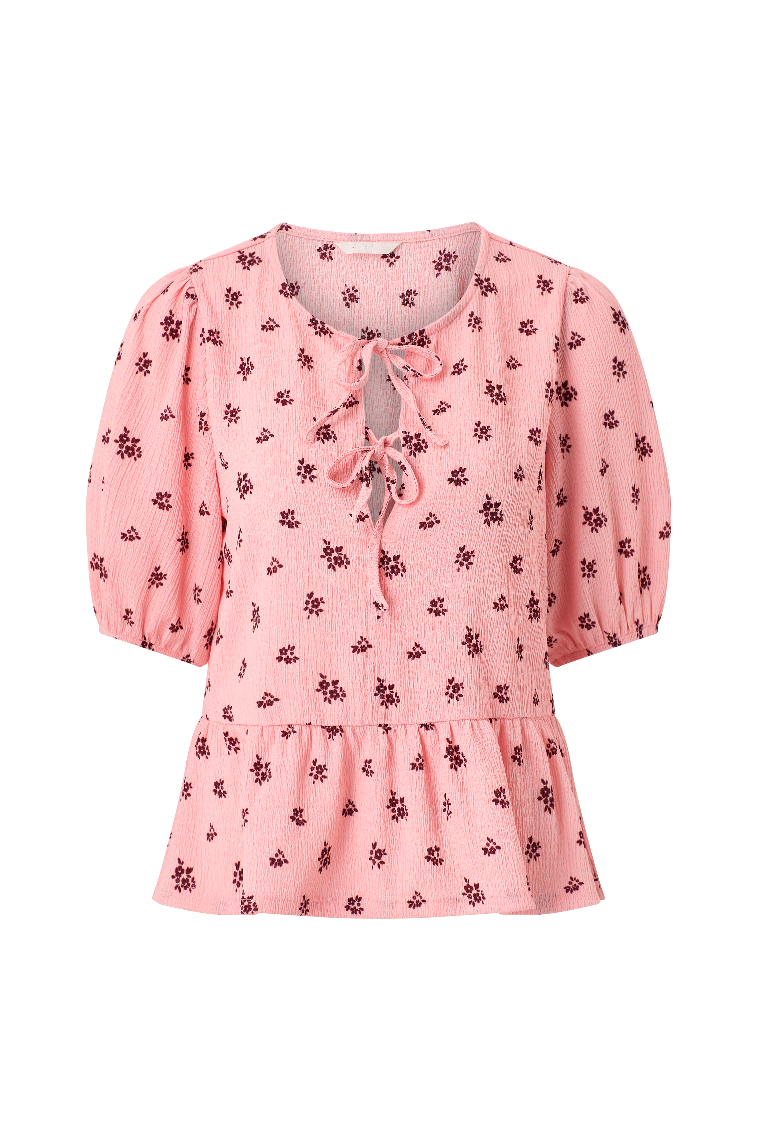 Jerseybluse med knytebånd v:1236004