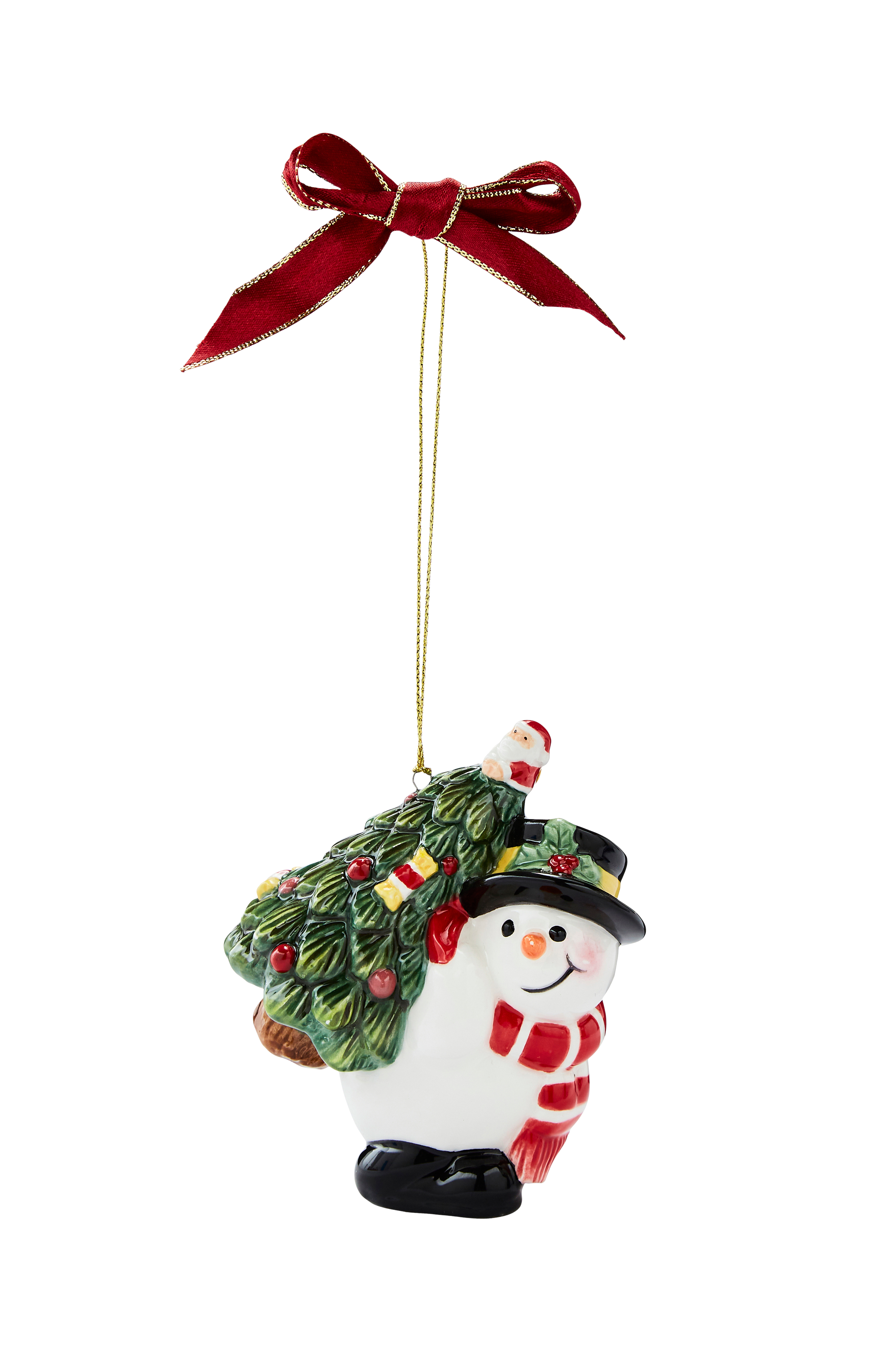 Ornament Snømann bærer tre v:6514788
