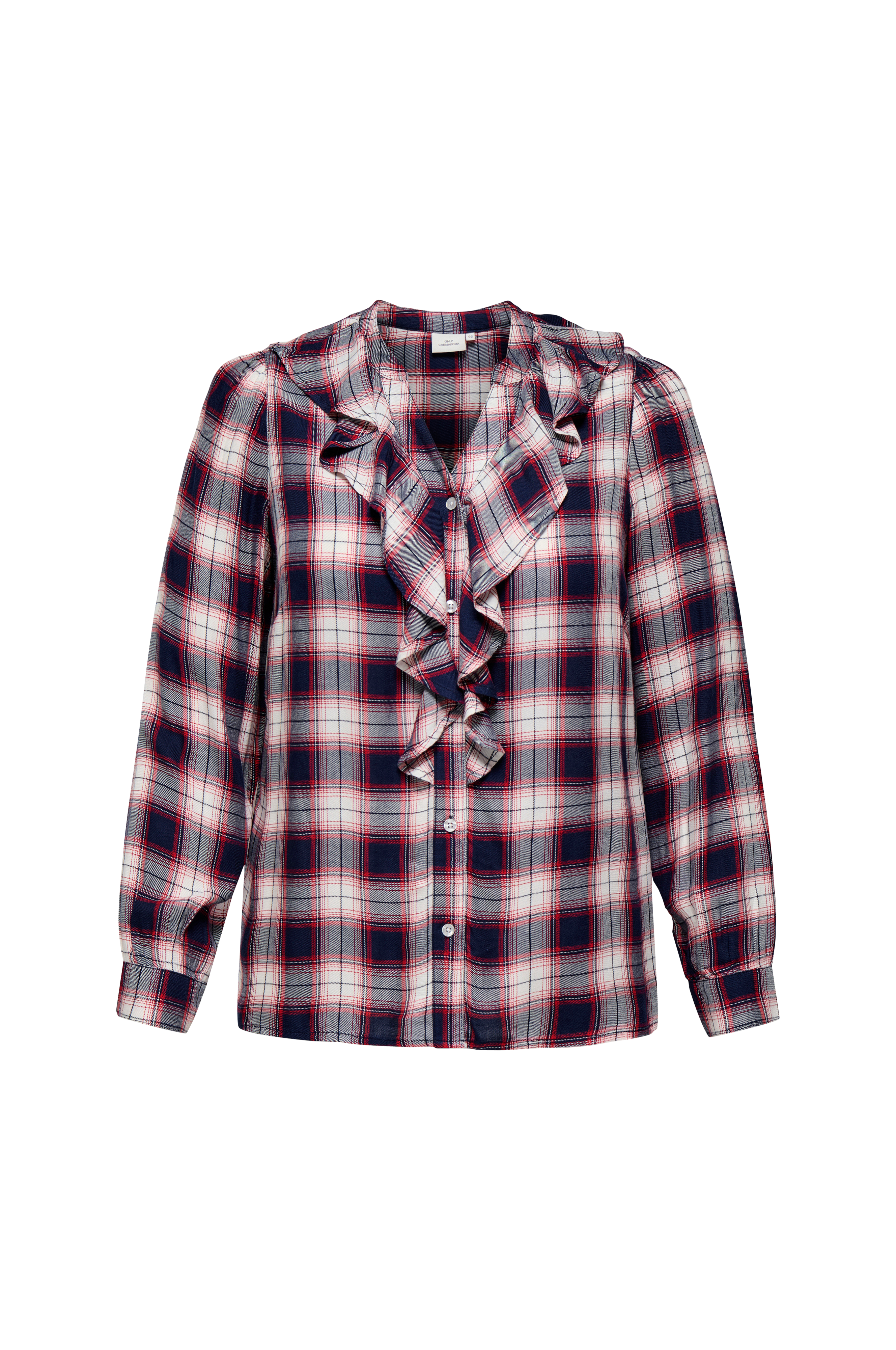 Skjorte carHalle LS Ruffle Check Shirt Wvn v:7198312