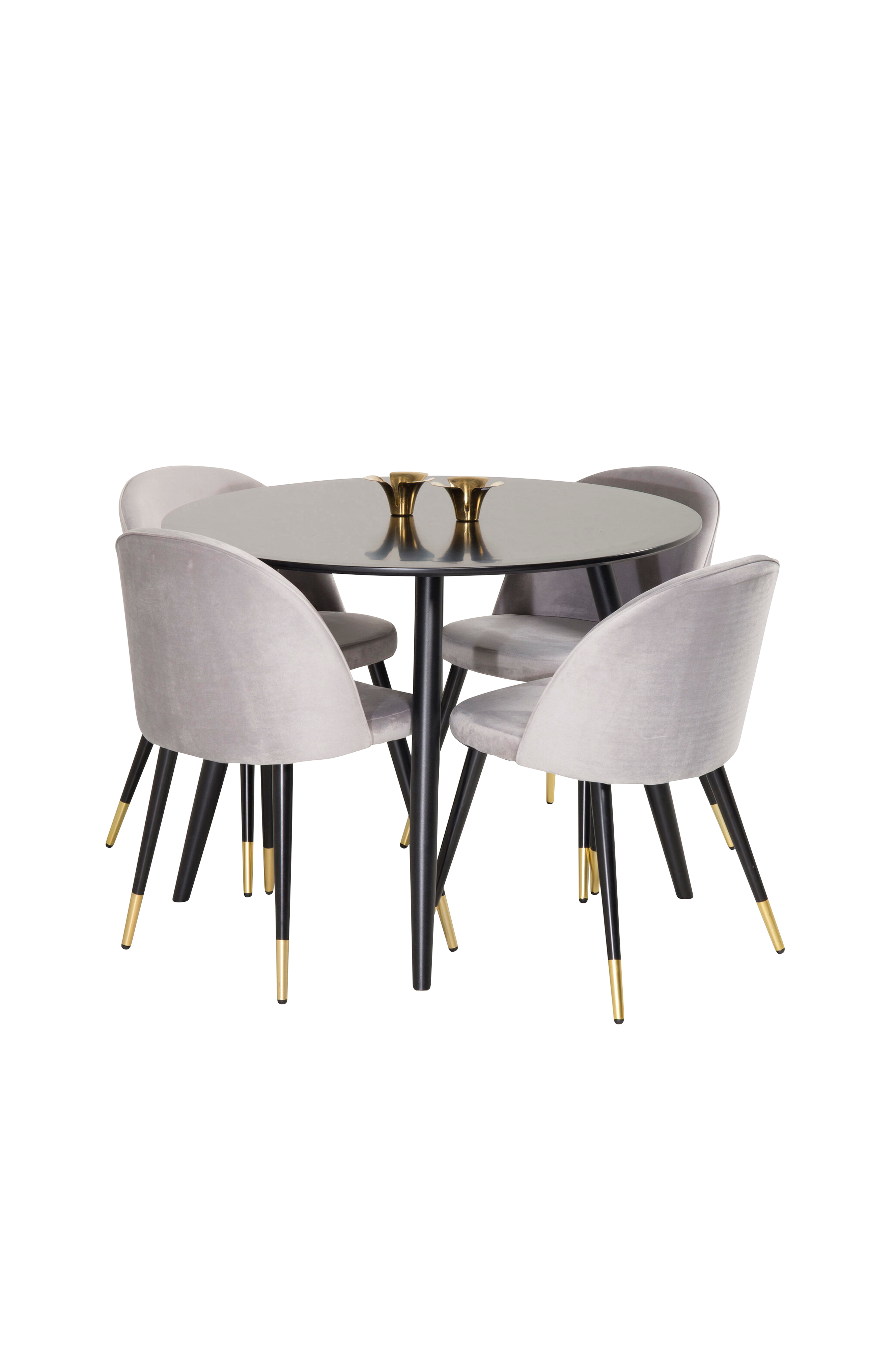 Spisebordssett Plaza med 4 stoler Velvet v:7033641