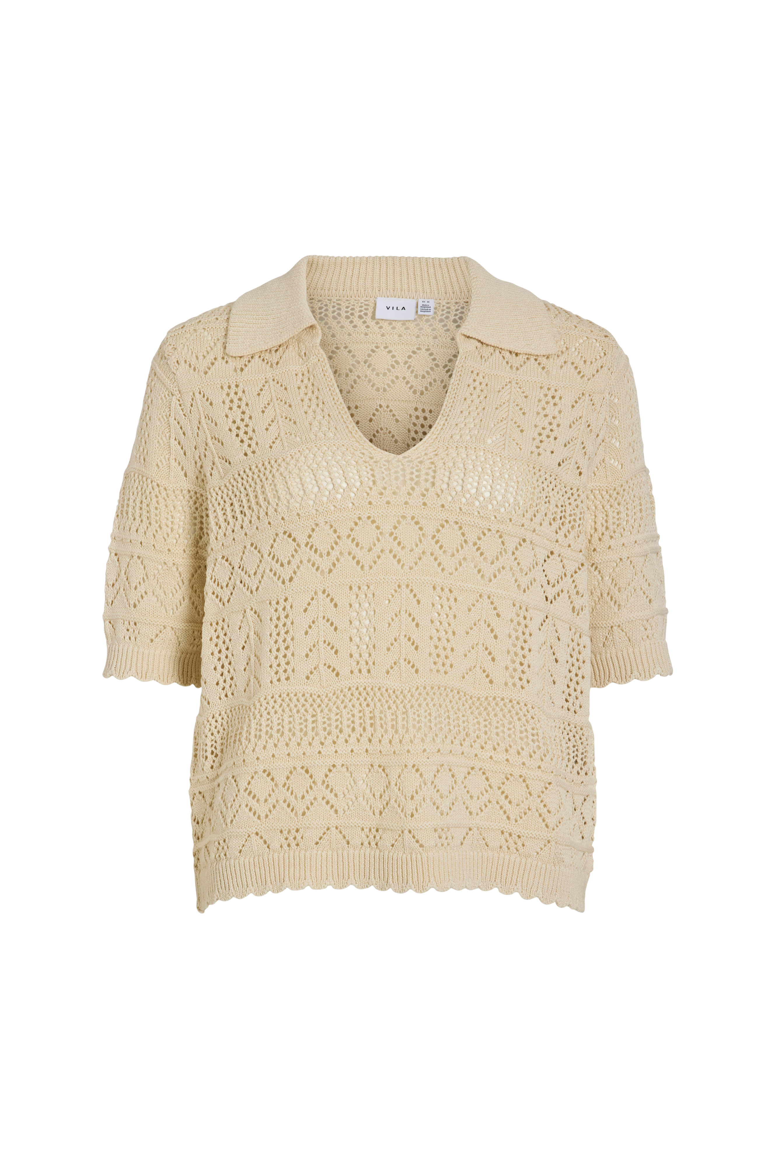 Topp viSeldine Polo 2/4 Knit Top v:8125317