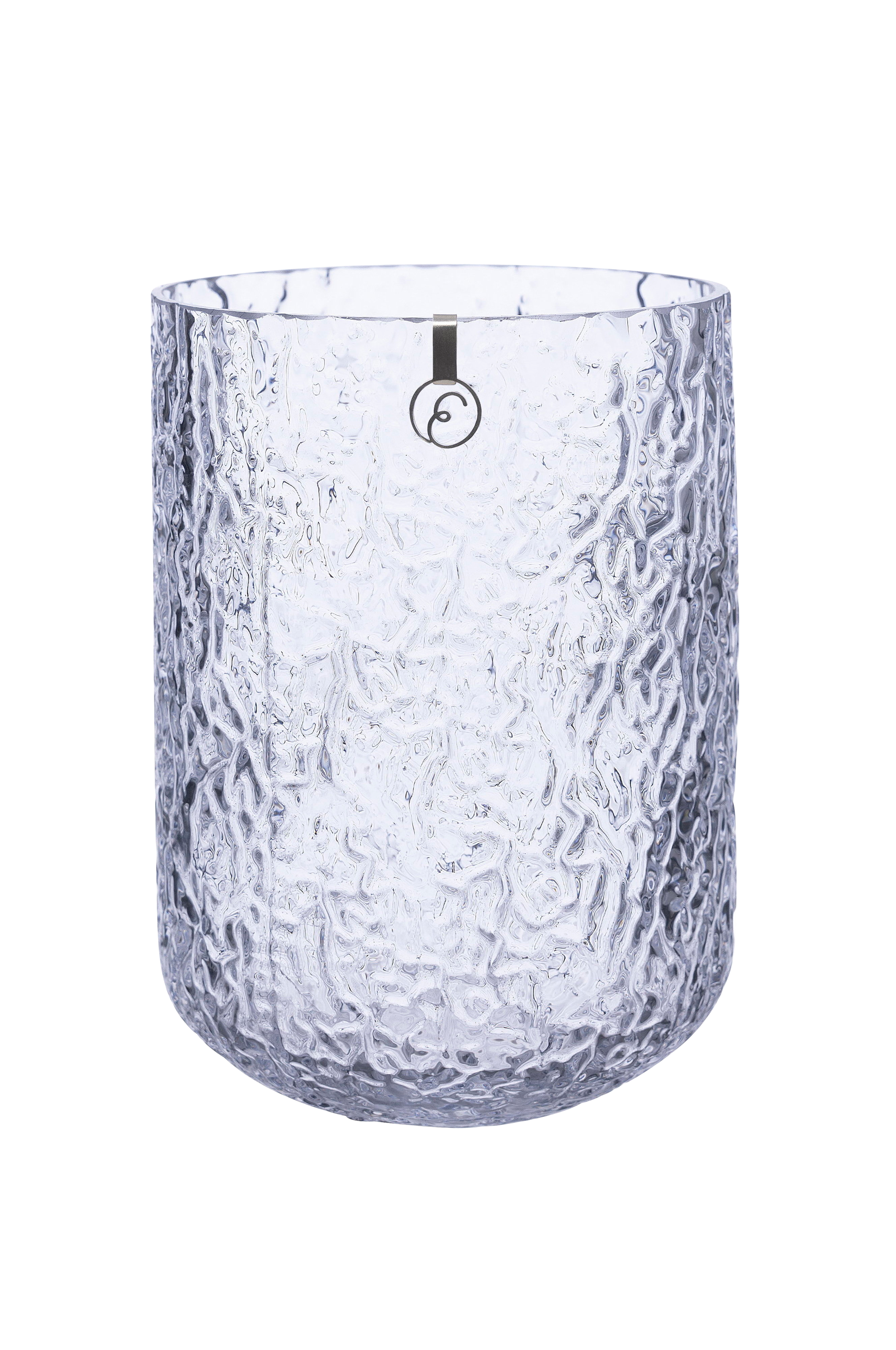 Glassvase høyde 18 cm, mønstret glass v:6011484
