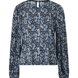 Jerseybluse med pufferme v:125272 Jerseybluse med pufferme v:125272