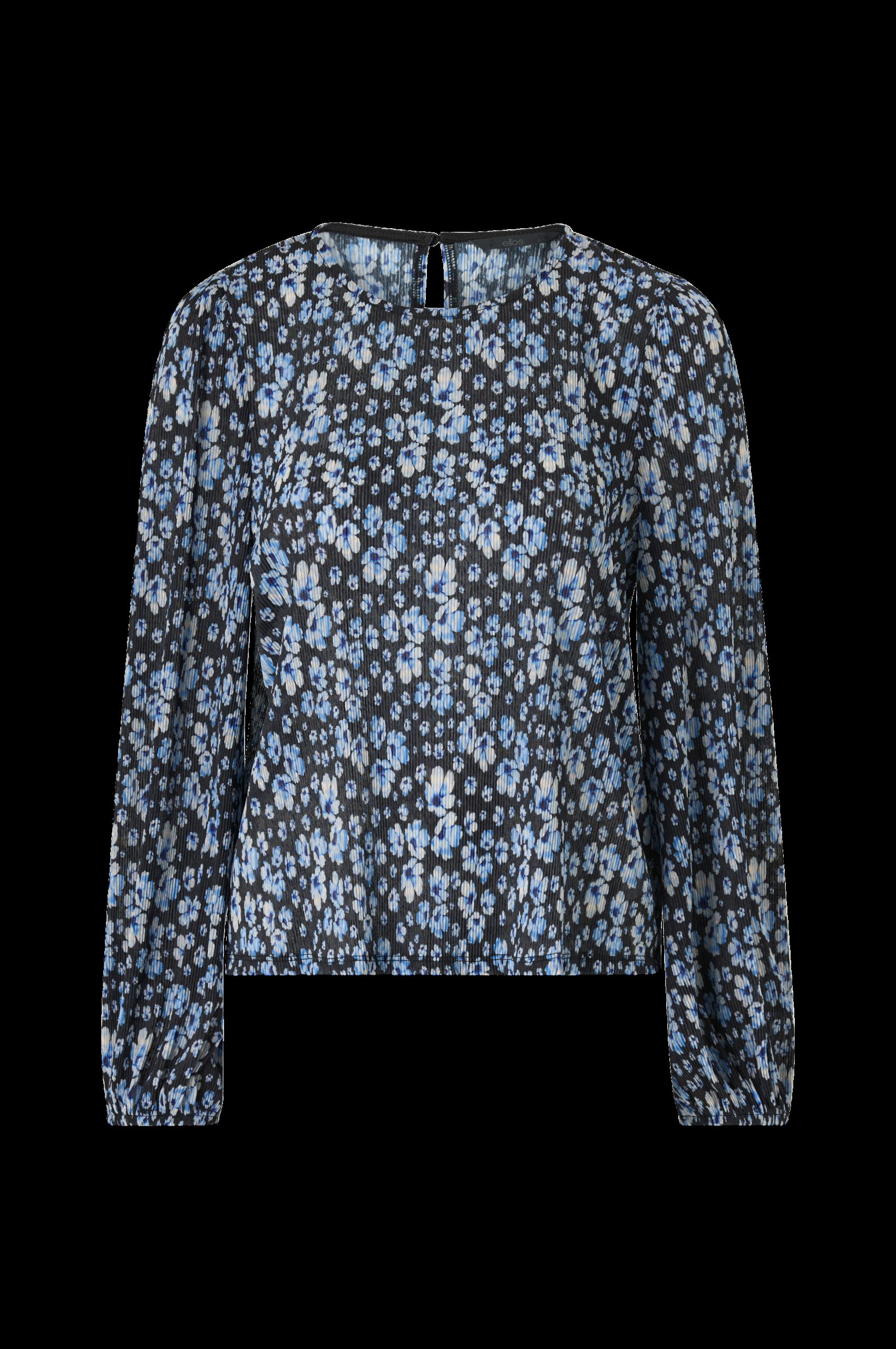 Jerseybluse med pufferme v:125272